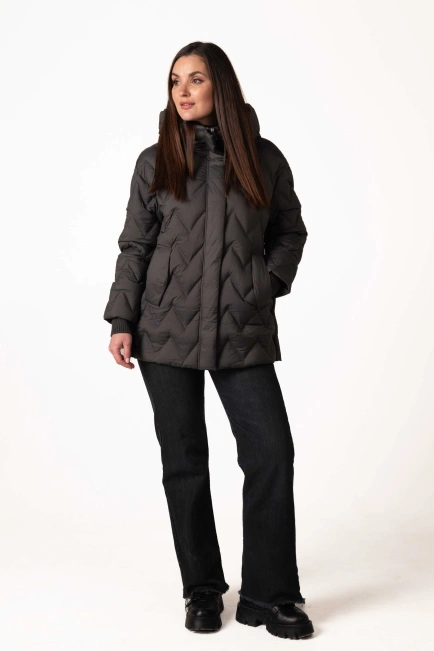 Жіночий біопуховик зимовий графіт-8