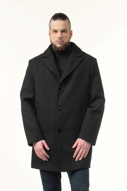 Чоловіче пальто чорного кольору демісезонне-1