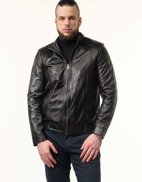 Шкіряна куртка чоловіча зі вставками замші