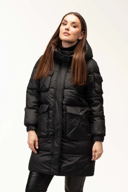 иопуховик с капюшоном и декоративным элементом-1