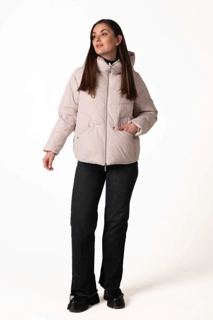 Зимовий біопуховик бежевого кольору-3