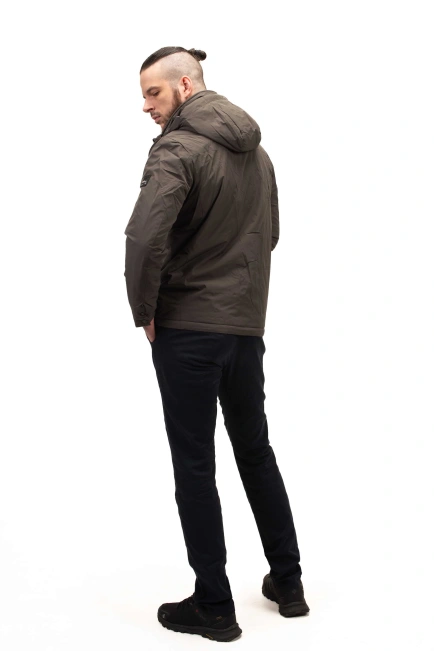 Чоловіча куртка сірого кольору пряма-7