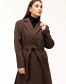 Женское пальто коричневого цвета с поясом-4
