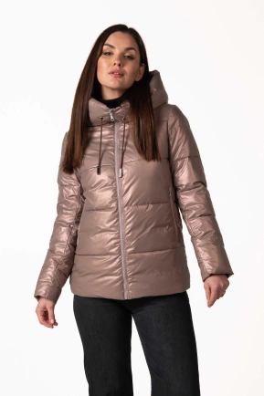 Жіночий зимовий біопуховик капучіно