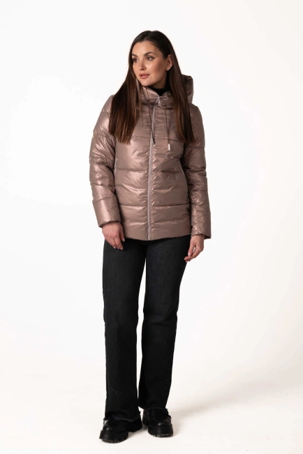 Жіночий зимовий біопуховик капучіно-3