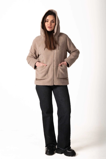 Шуба з екохутра бежева під астрагана-6