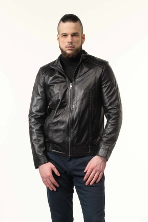 Шкіряна куртка чоловіча зі вставками замші