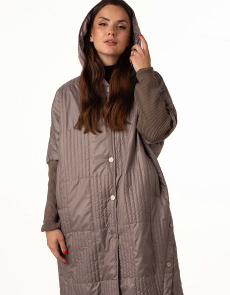 Подовжена демісезонна куртка, кавовий колір