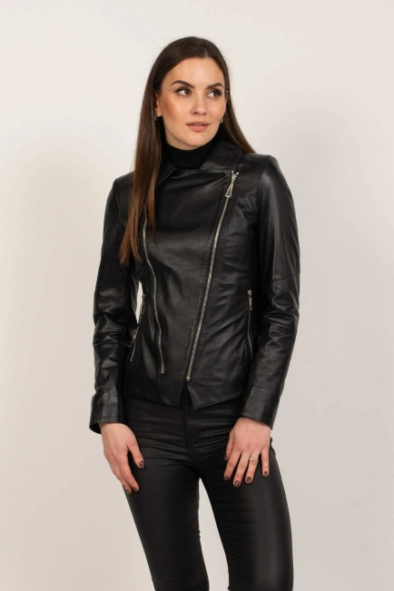 Натуральна шкіряна куртка жіноча-3