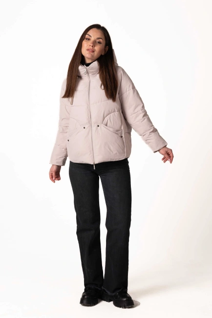 Зимовий біопуховик бежевого кольору-8