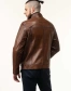 Шкіряна куртка чоловіча у коричневому відтінку-6