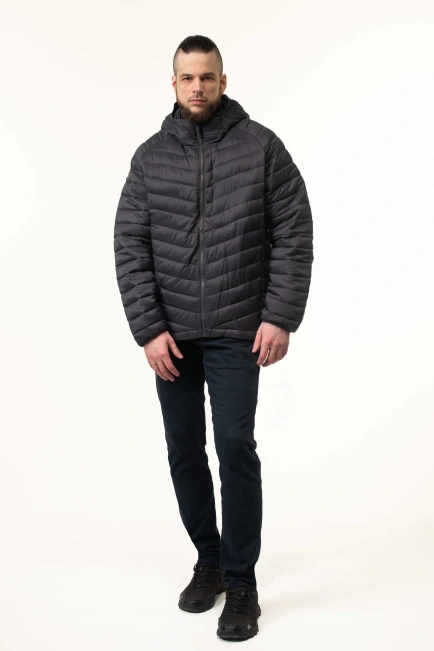 Демісезонна куртка на синтепоні темно-сіра-8