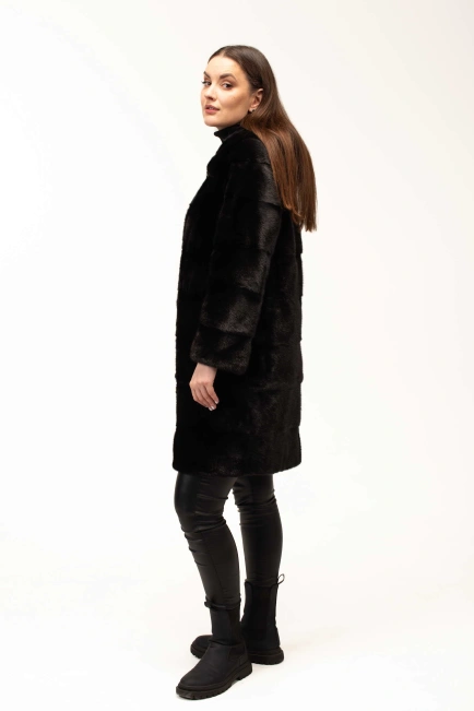 Шикарная шуба из натурального меха норки-5