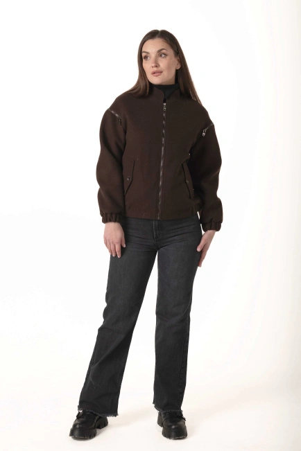 Жіноче кашемірове пальто-бомбер-6