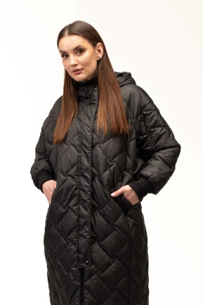 Подовжена демісезонна куртка чорна