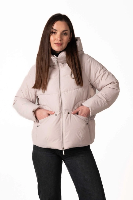 Зимовий біопуховик бежевого кольору-1