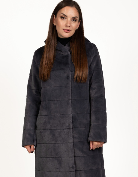 Жіноча двостороння шуба з екохутра