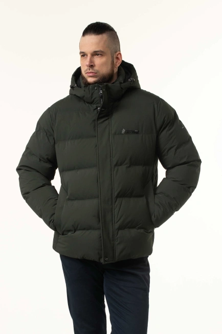Чоловіча зимова куртка з біопухом коротка-4