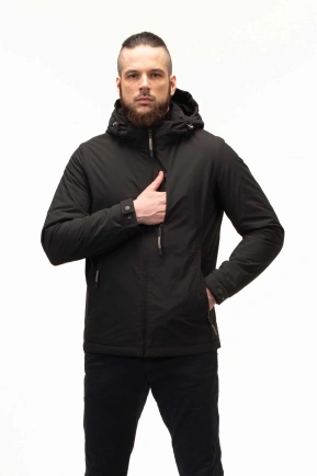Куртка на синтепоні чорна з кишенями