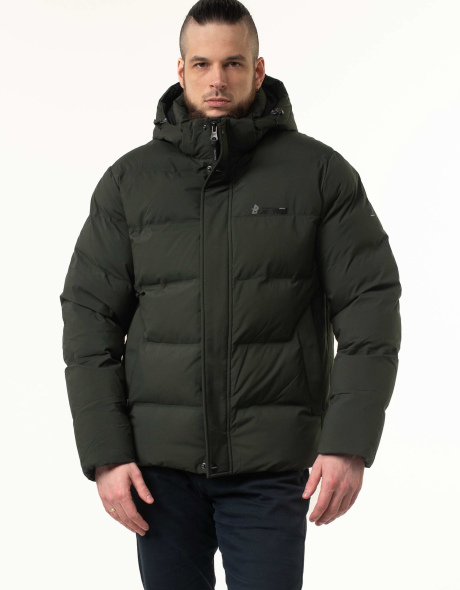 Мужская зимняя куртка с биопухом короткая