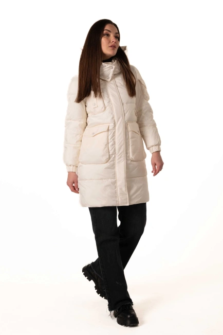 Молочний біопуховик з капюшоном та декором-7