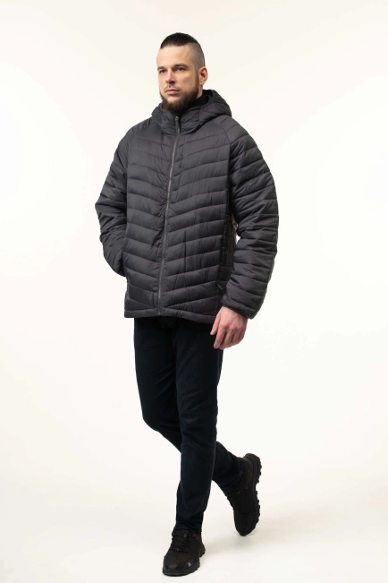 Демісезонна куртка на синтепоні темно-сіра-5