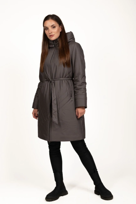 Зимова куртка кольору капучіно з тінсулейтом-9