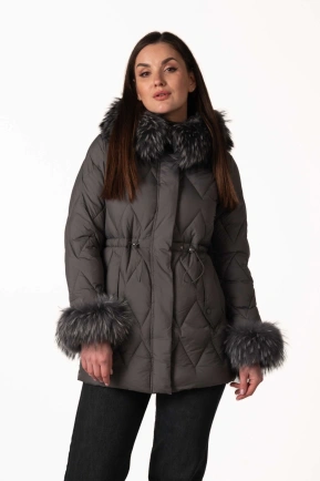 Графітовий біопуховик з відстібним хутром