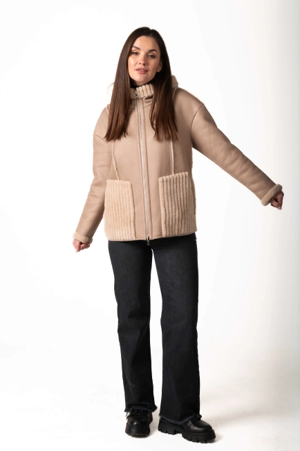 Жіноча екодублянка двостороння на блискавці-3