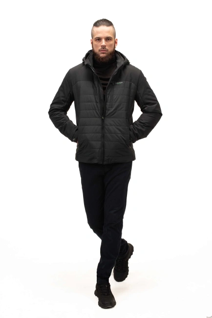 Демісезонна куртка кольору графіт-9