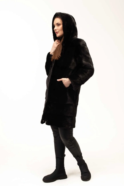 Шикарная шуба из натурального меха норки-10