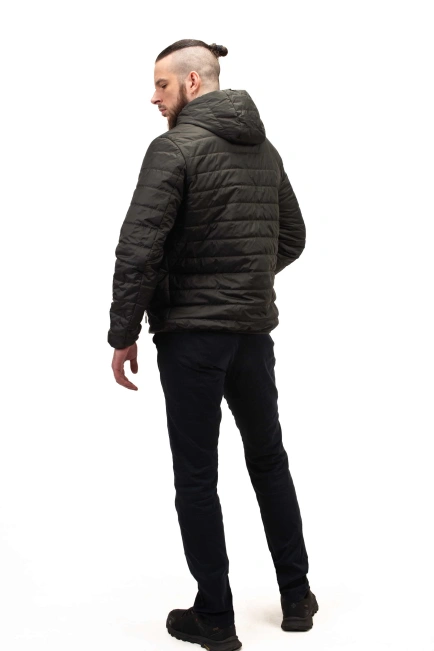 Чоловіча куртка кольору хакі стьобана-7