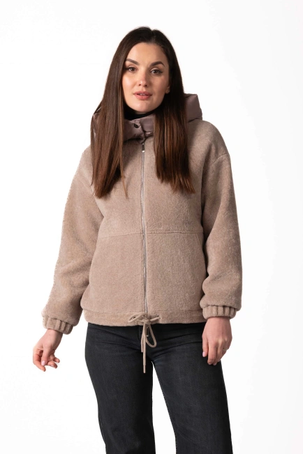 Жіноча шуба з екохутра-бомбер для зими-4