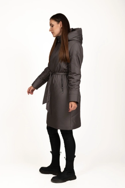 Зимова куртка кольору капучіно з тінсулейтом-5