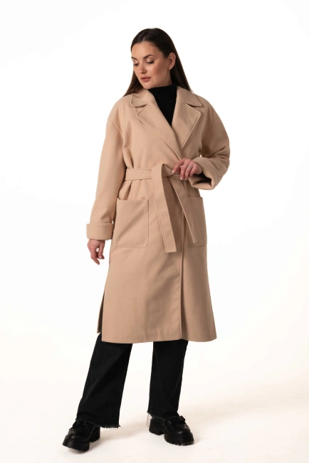 Кашемірове пальто з накладними кишенями-7